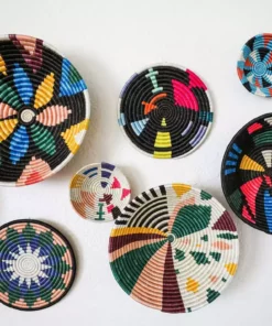 KAZI Small Black + Neon Mtoto Round Basket