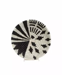 KAZI Small Black + White Fani Round Basket Home Goods