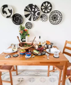 KAZI Home Goods Small Black + White Virunga Round Basket 7 KAZI Home Goods Small Black + White Virunga Round Basket