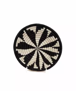 KAZI Home Goods Small Black + White Virunga Round Basket