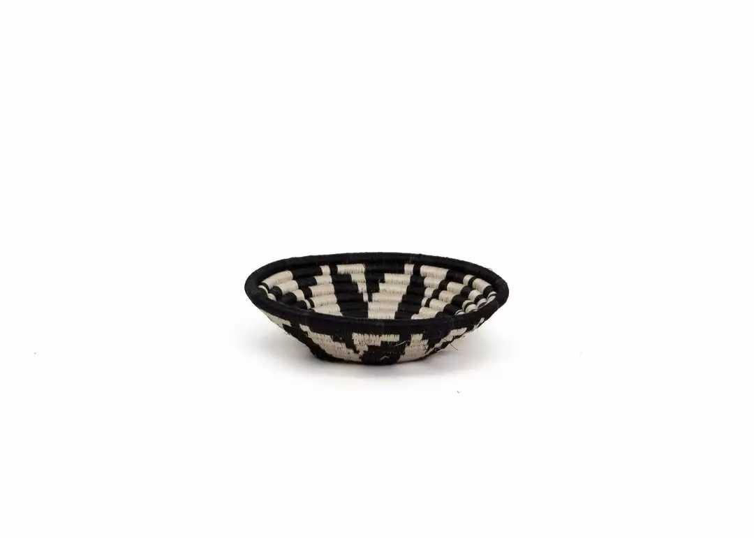 KAZI Home Goods Small Black + White Virunga Round Basket 4 KAZI Home Goods Small Black + White Virunga Round Basket