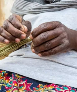 KAZI Home Goods Small Black + White Virunga Round Basket 9 KAZI Home Goods Small Black + White Virunga Round Basket