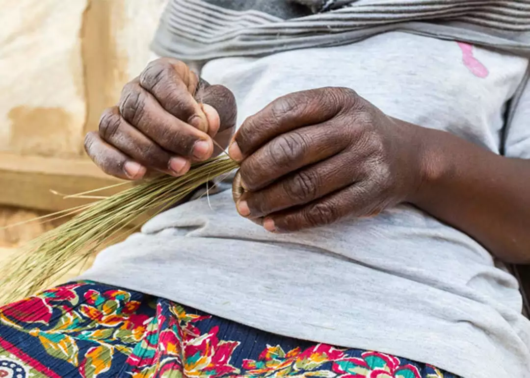 KAZI Home Goods Small Black + White Virunga Round Basket 5 KAZI Home Goods Small Black + White Virunga Round Basket