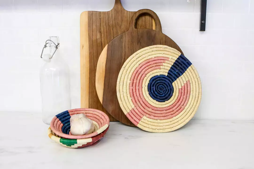 KAZI Home Goods Small Blossom Mnara Round Basket 2 KAZI Home Goods Small Blossom Mnara Round Basket