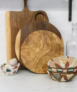 KAZI Home Goods Small Cocoa + Gray Jadi Round Basket