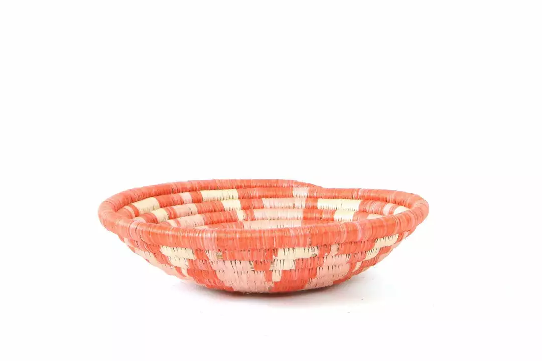 KAZI Small Coral Virunga Round Basket Home Goods 4 KAZI Small Coral Virunga Round Basket Home Goods