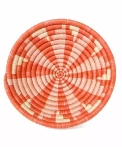 KAZI Small Coral Virunga Round Basket Home Goods
