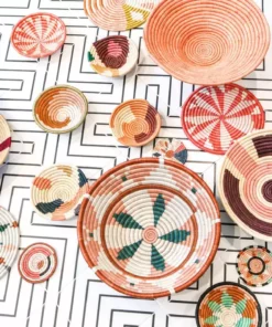 KAZI Small Coral Virunga Round Basket Home Goods 7 KAZI Small Coral Virunga Round Basket Home Goods