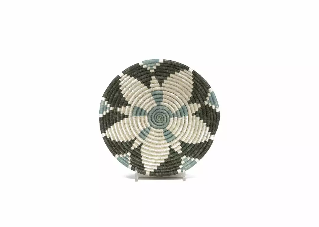 KAZI Small Gray Green Hope Round Basket Home Goods 1 KAZI Small Gray Green Hope Round Basket Home Goods