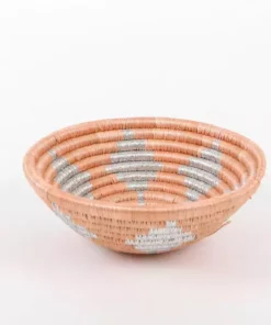 KAZI Small Metallic Peached Round Basket