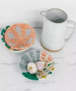 KAZI Small Metallic Peached Round Basket