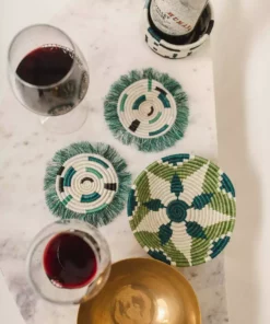 KAZI Small Pastel Green Round Basket Home Goods