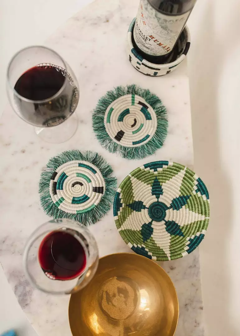 KAZI Small Pastel Green Round Basket Home Goods 2 KAZI Small Pastel Green Round Basket Home Goods