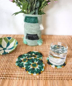 KAZI Small Pastel Green Round Basket Home Goods 8 KAZI Small Pastel Green Round Basket Home Goods