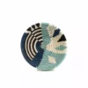 KAZI Small Silver Blue Biko Round Basket