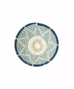KAZI Small Silver Blue + Ficelle Round Basket Home Goods