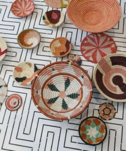 KAZI Home Goods Small Vivid Sukari Round Basket