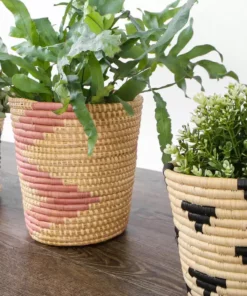 KAZI Home Goods Blue Gray Chevron Planter