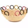 KAZI Home Goods Medium Mod Rainbow Hooped Raffia Catch All
