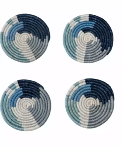 KAZI Abstract Blue Coaster Set Home Goods