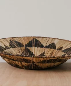 KAZI Home Goods Banana Bark And Raffia Jumbo Wall Bowl