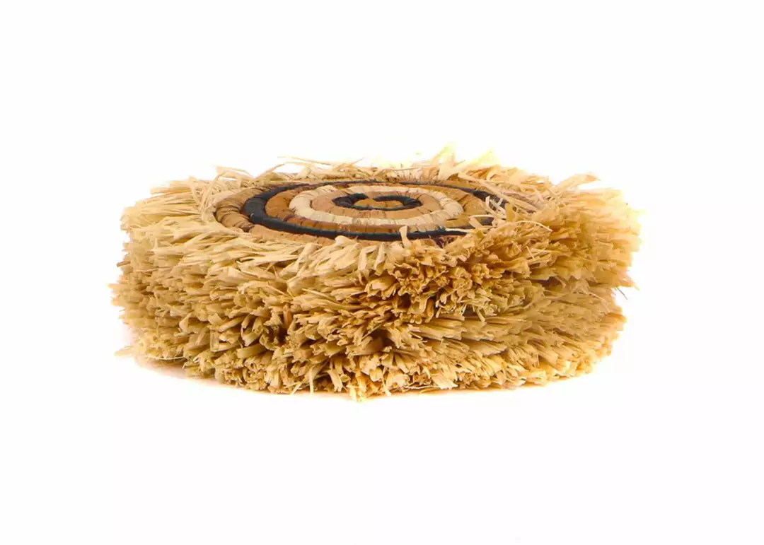 KAZI Banana Bark + Raffia Fringed Coasters Home Goods 3 KAZI Banana Bark + Raffia Fringed Coasters Home Goods