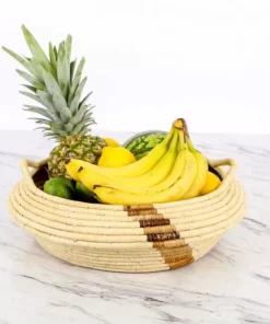 KAZI Home Goods Banana Striped Storage Basket