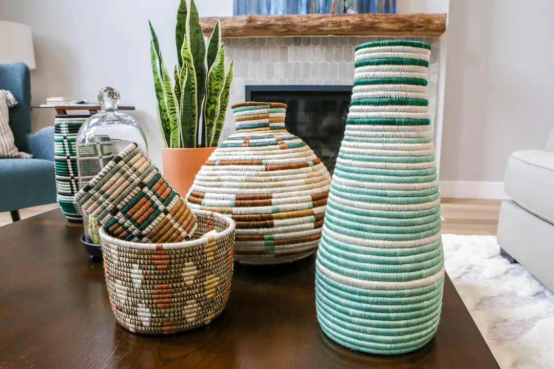 KAZI Bayou Striped Tall Vase Home Goods 2 KAZI Bayou Striped Tall Vase Home Goods