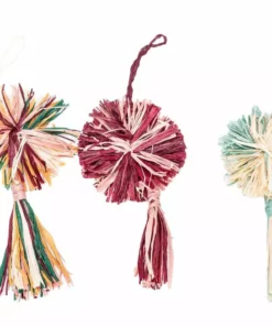 KAZI Fair Trade Berry Pom Pom + Tassel Ornament