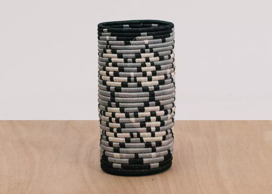 KAZI Black + Gray Tofali Vase 1 KAZI Black + Gray Tofali Vase