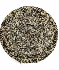 KAZI Home Goods Black Heathered Large Fringed Wall Charger