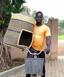 KAZI Pet Accessories Black + Natural Tall Pet Hut