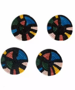 KAZI Black + Neon Mosaic Coasters Home Goods