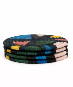 KAZI Black + Neon Mosaic Coasters Home Goods