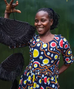 KAZI Home Goods Black Raffia Parade Mobile 9 KAZI Home Goods Black Raffia Parade Mobile