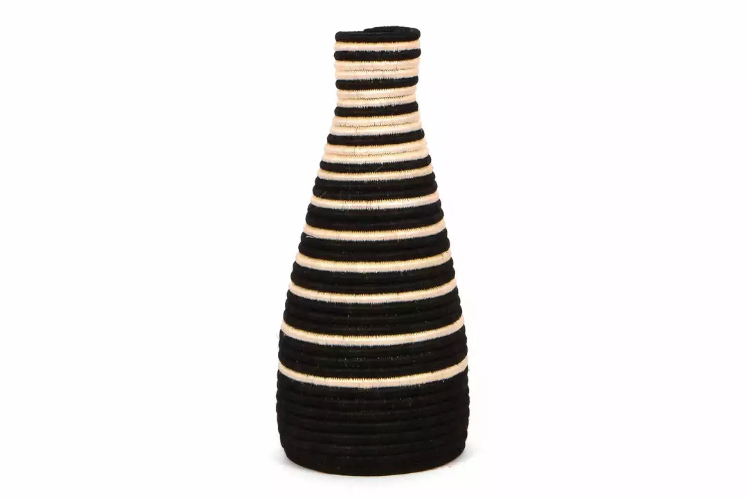 KAZI Black Striped Tall Vase Fair Trade 1 KAZI Black Striped Tall Vase Fair Trade