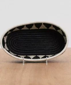 KAZI Home Goods Black + White Tofali Oval Basket