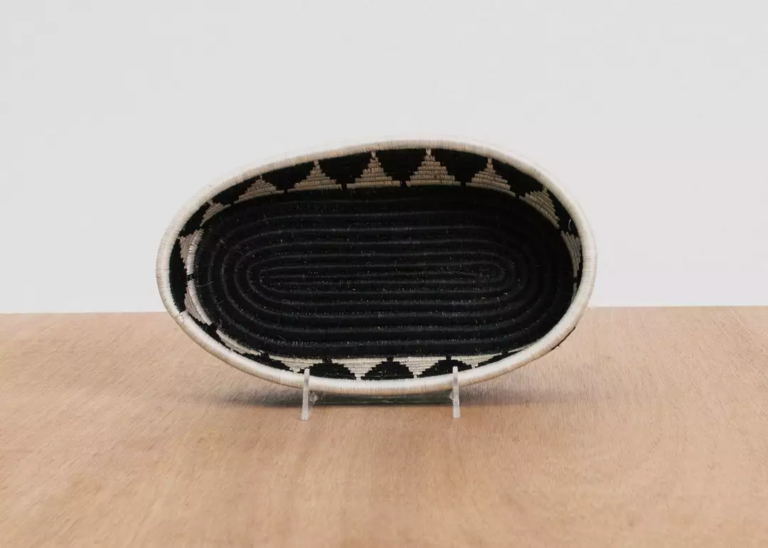 KAZI Home Goods Black + White Tofali Oval Basket 2 KAZI Home Goods Black + White Tofali Oval Basket