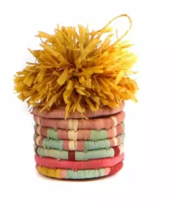KAZI Best Sellers Blossom Pom Pom Basket Ornament