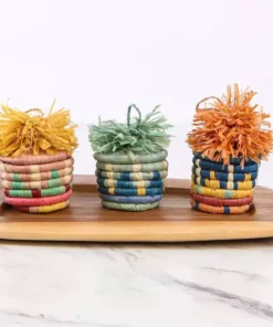 KAZI Best Sellers Blossom Pom Pom Basket Ornament