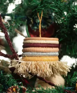 KAZI Blossom Striped Fringed Ornament