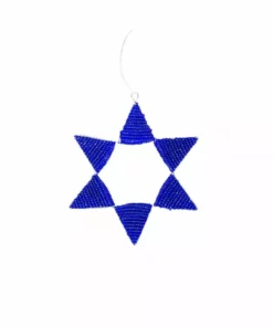 KAZI Medium Blue Beaded Star Ornament