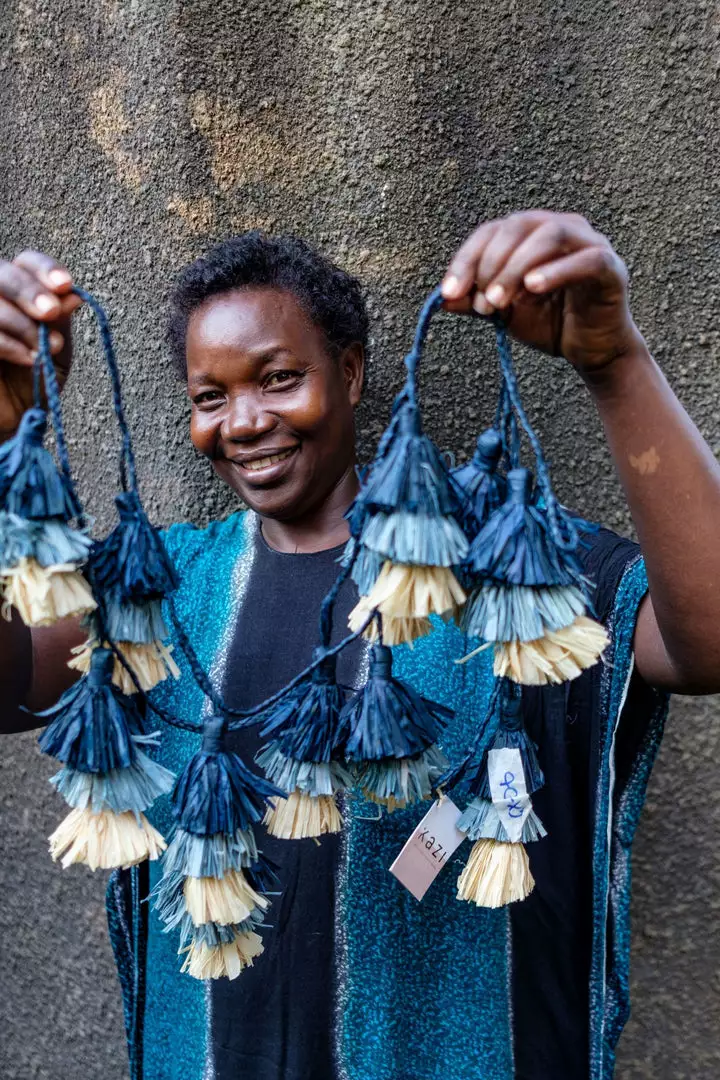 KAZI Blue Ombre Tasseled Garland Home Goods 5 KAZI Blue Ombre Tasseled Garland Home Goods