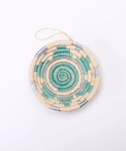 KAZI Blue + Silver Metallic Basket Ornament