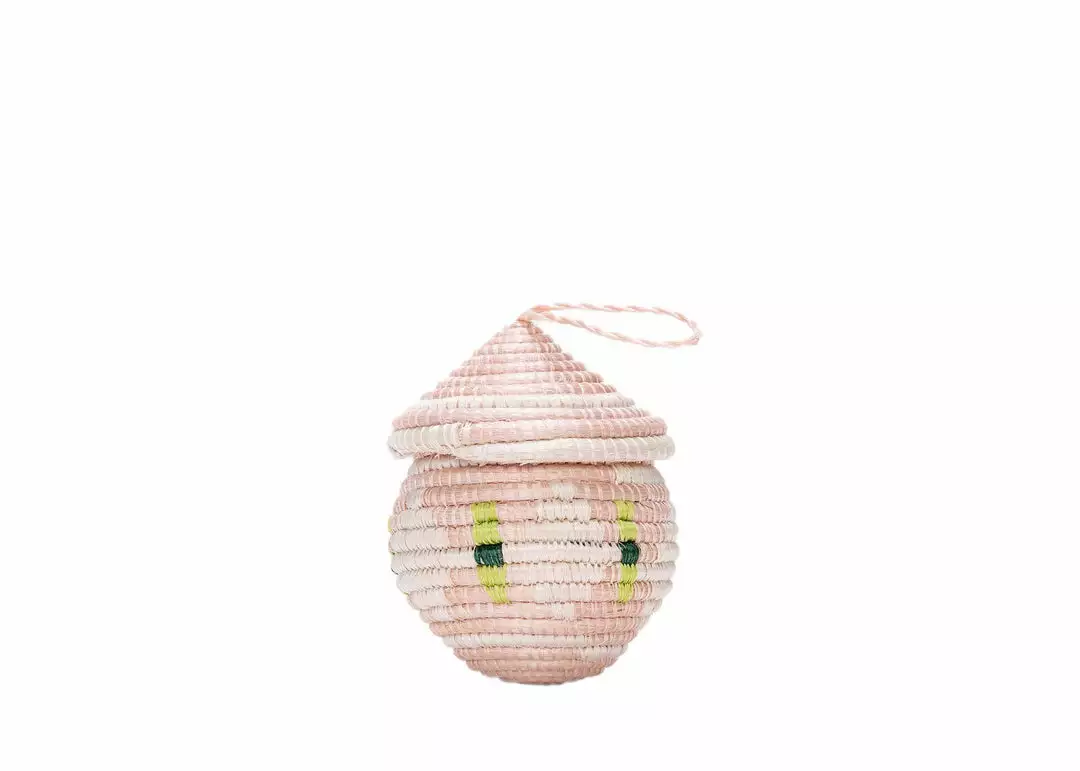 KAZI Blush Egg Shaped Box Ornament 1 KAZI Blush Egg Shaped Box Ornament