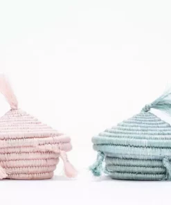 KAZI Blush Tasseled Box Ornament Fair Trade 6 KAZI Blush Tasseled Box Ornament Fair Trade