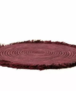KAZI Burgundy Large Fringed Wall Charger 5 KAZI Burgundy Large Fringed Wall Charger