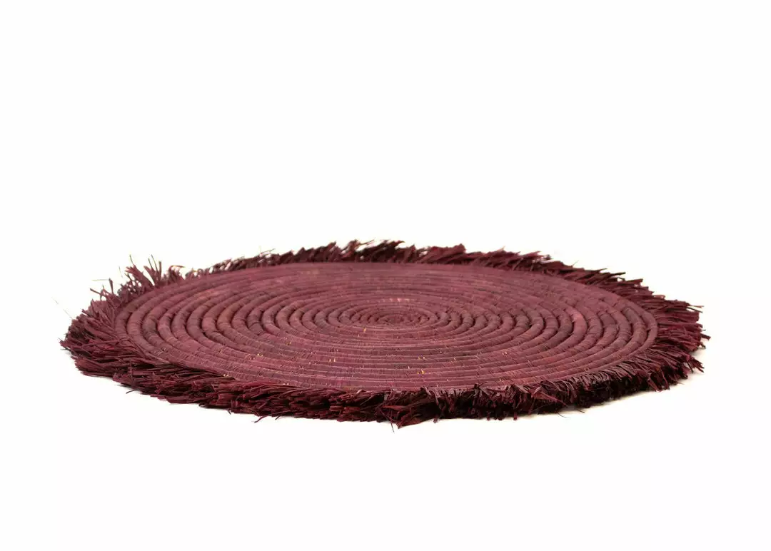 KAZI Burgundy Large Fringed Wall Charger 3 KAZI Burgundy Large Fringed Wall Charger