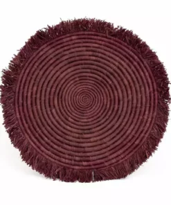 KAZI Burgundy Large Fringed Wall Charger