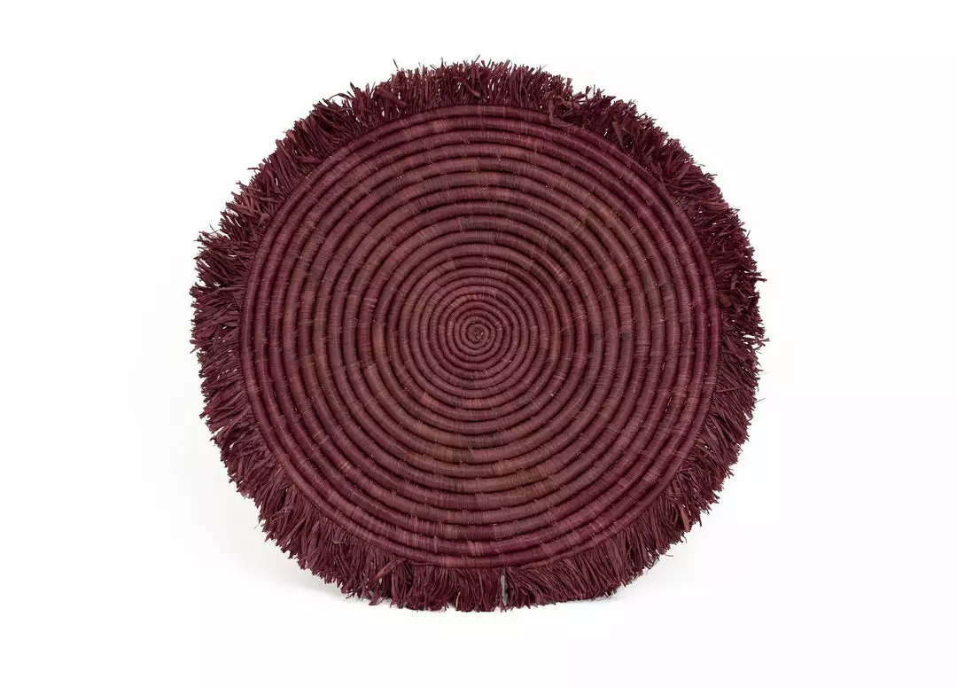 KAZI Burgundy Large Fringed Wall Charger 1 KAZI Burgundy Large Fringed Wall Charger